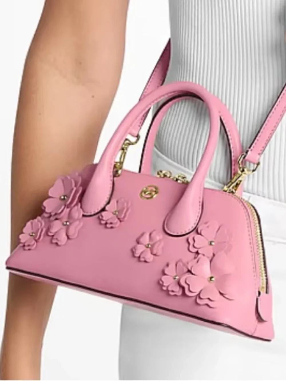 MICHAEL KORS Petra Small Floral Embellished Crossbody Bag
Carnation 
NWT - Picture 4 of 16